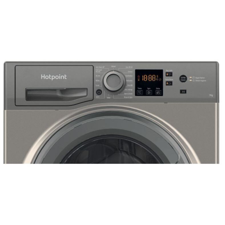 Hotpoint Washing Machine 7Kg in Grey - NSWF 743U GG UK N - London Houseware - 3