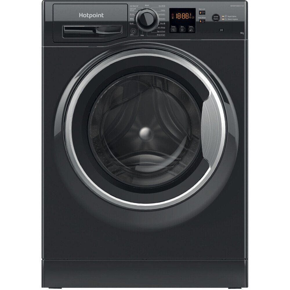 Hotpoint Washing Machine 9kg in Black, Freestanding – NSWF 945C BS UK N - London Houseware - 1