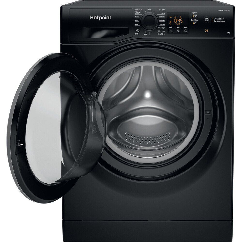 Hotpoint Washing Machine 9kg in Black, Freestanding – NSWF 945C BS UK N - London Houseware - 8