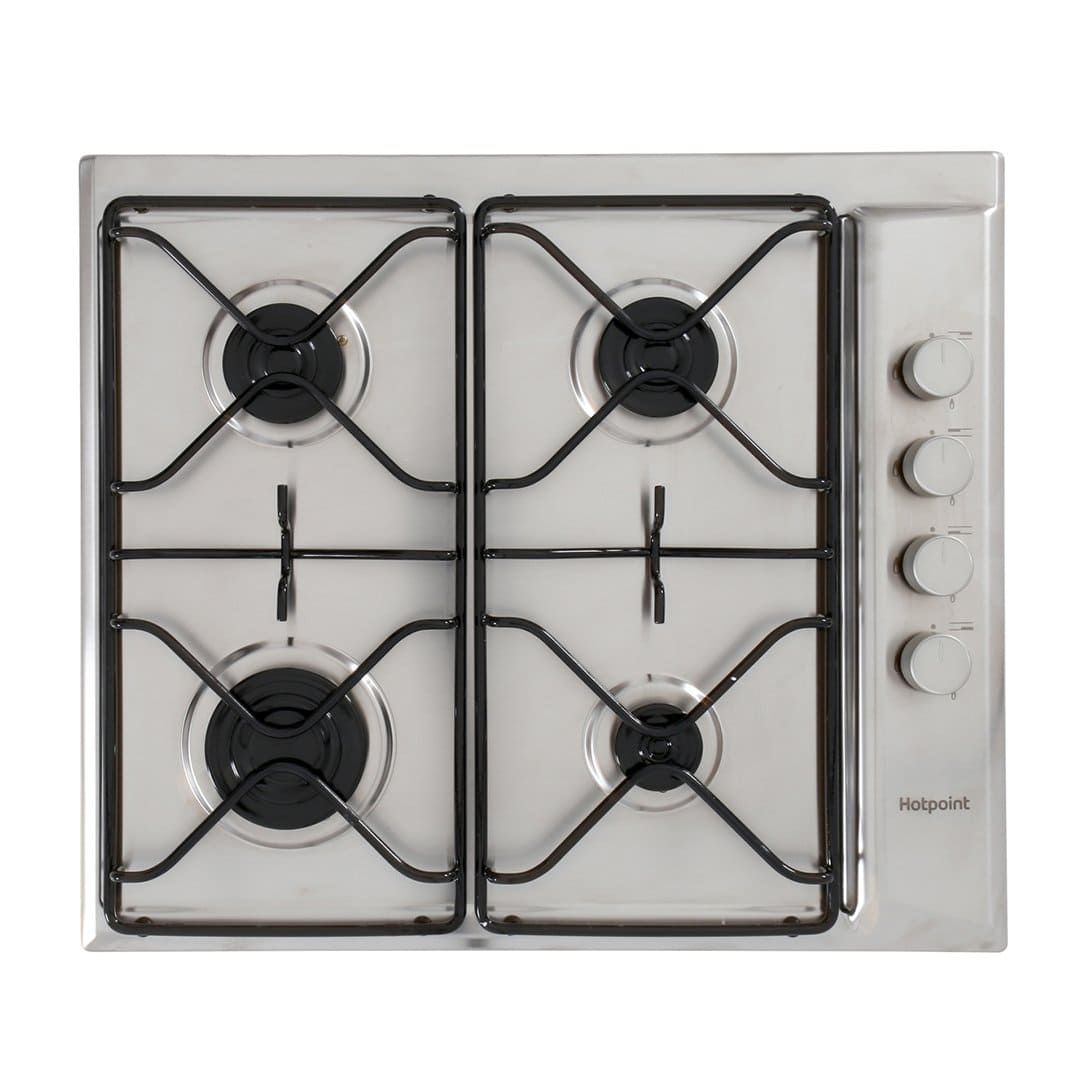 58cm 4 Burner Gas Hob Stainless Steel - Hotpoint PAN 642 IX/H - Naamaste London Homewares - 2