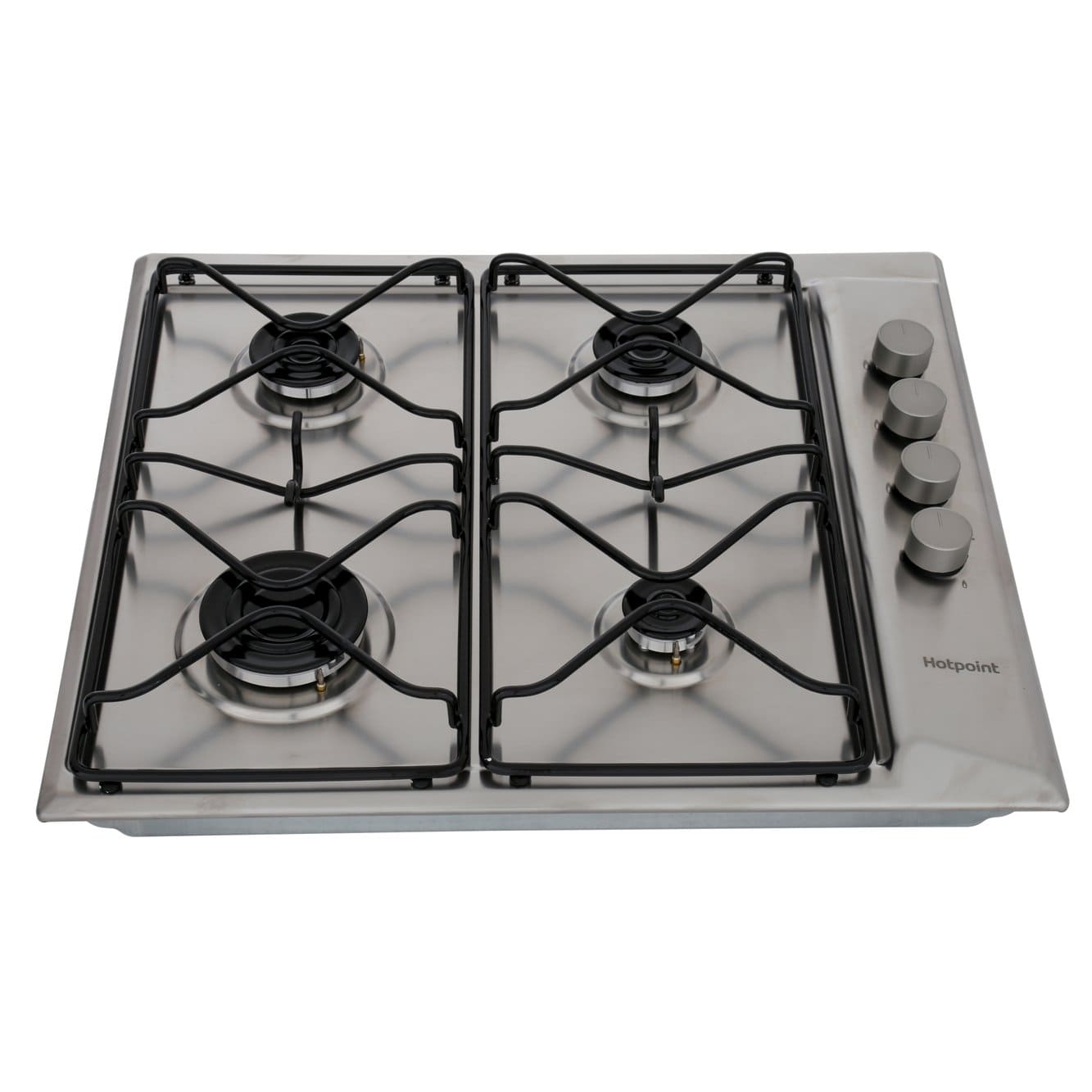 58cm 4 Burner Gas Hob Stainless Steel - Hotpoint PAN 642 IX/H - Naamaste London Homewares - 2