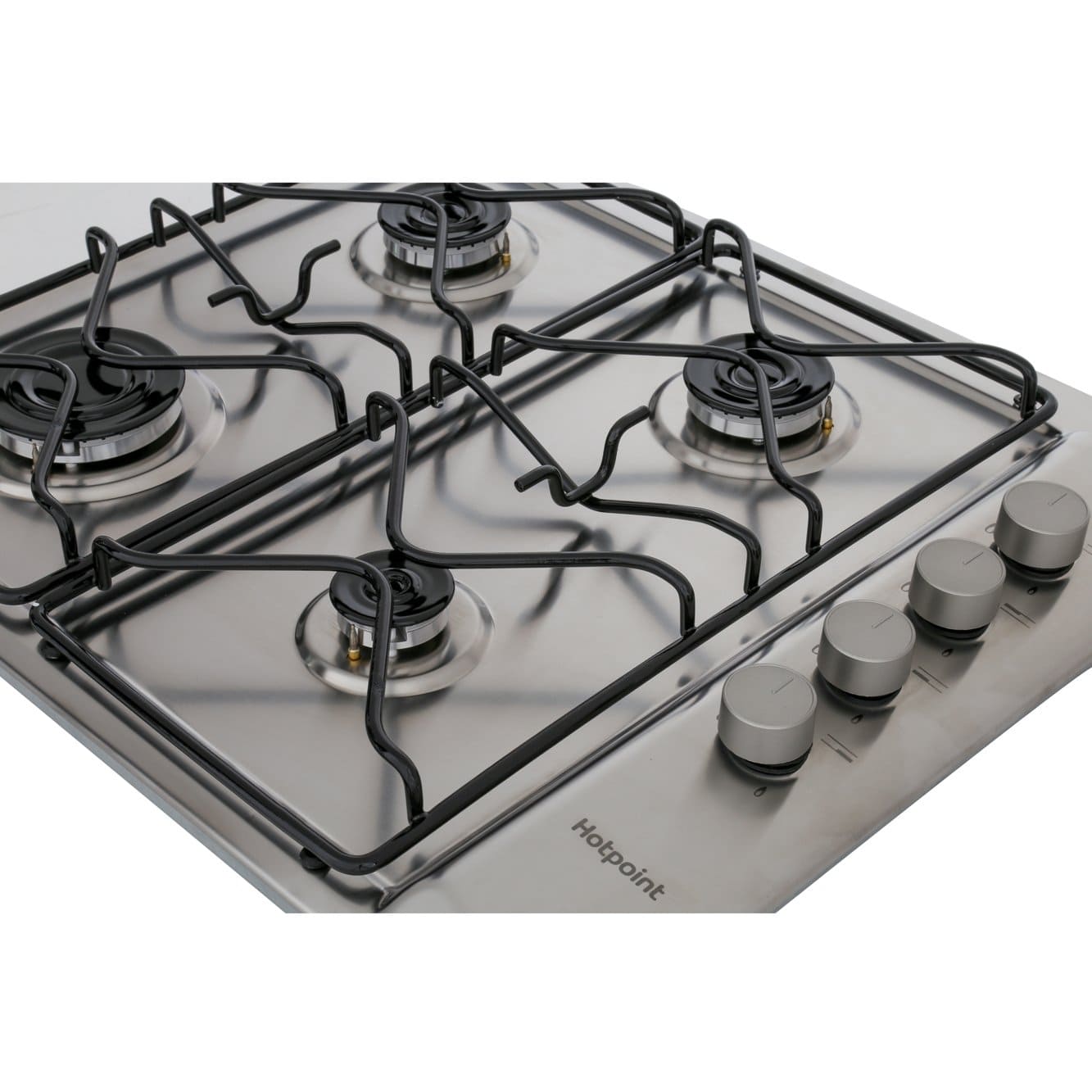 58cm 4 Burner Gas Hob Stainless Steel - Hotpoint PAN 642 IX/H - Naamaste London Homewares - 6