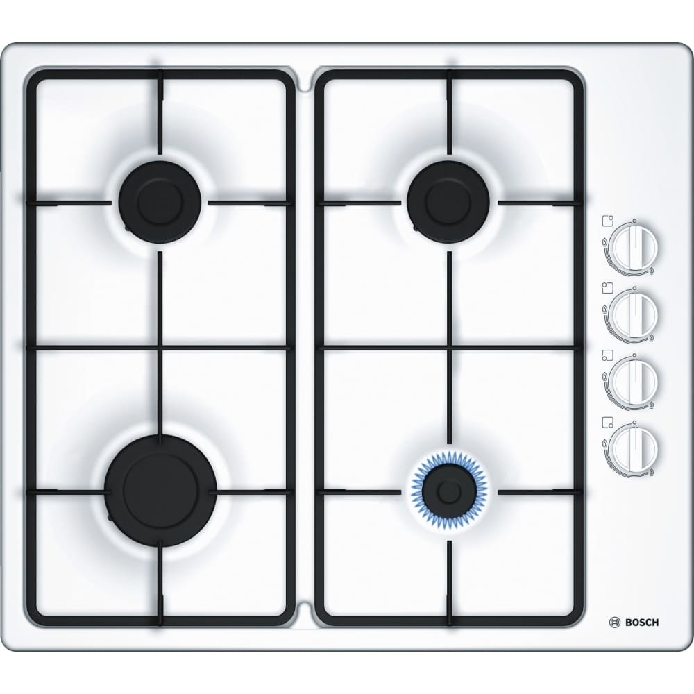 60cm White 4 Burner Bosch Gas Hob - PBP6B2B60 Series 2 - Naamaste London Homewares - 1