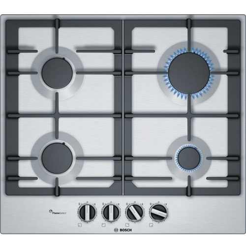 60cm 4 Burner Bosch Gas Hob Stainless Steel - PCP6A5B90 Series 6 - Naamaste London Homewares - 1