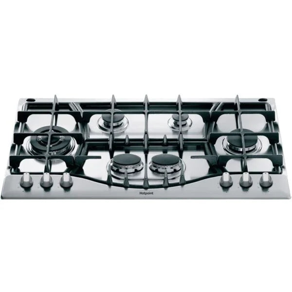 Silver 6 Burner Gas Hob - Hotpoint PHC 961 TS/IX/H - London Houseware - 1