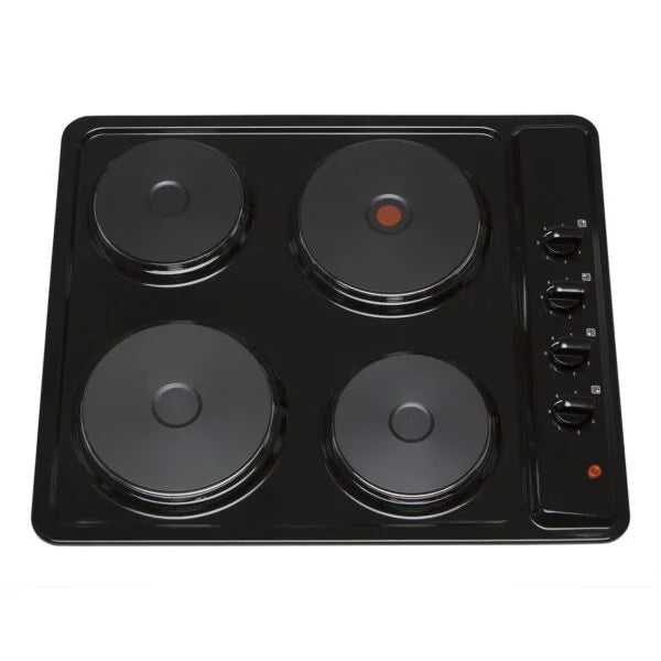 SIA PHP601BL - 60cm Black 4 Zone Solid Plate Electric Hob - London Houseware - 2