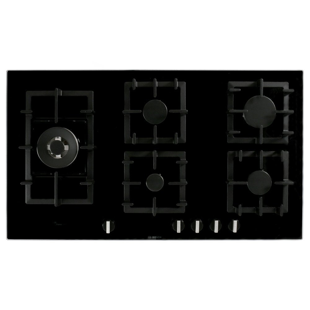 90cm Bosch 5 Burner Gas Hob Black - PPS9A6B90 Series 6 - Naamaste London Homewares - 1