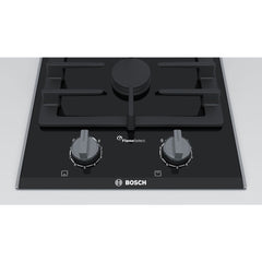 30cm 2 Burner Domino Bosch Gas Hob, Black on Glass - PRB3A6B70 Series 8 - Naamaste London Homewares - 2