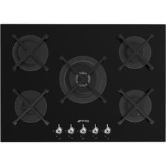 Classic Smeg Gas Hob 5 Burner Black on Glass - PV375N - Naamaste London Homewares - 1