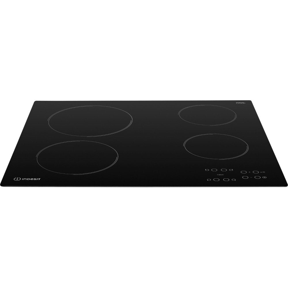 58cm Black 4 Zone Electric Ceramic Hob - Indesit RI161C - Naamaste London Homewares - 7