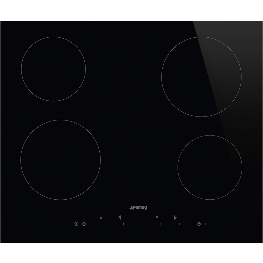 60cm 4 Zone Electric Ceramic Hob, Black Ceramic Glass - Smeg SE364TD - Naamaste London Homewares - 1