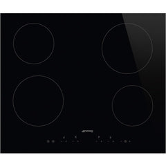 60cm 4 Zone Electric Ceramic Hob, Black Ceramic Glass - Smeg SE364TD - Naamaste London Homewares - 1