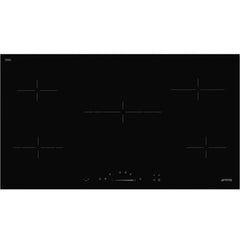 90cm 5 Zone Electric Ceramic Hob, Black Frameless - Smeg SE495ETD Naamaste London Homewares - 1