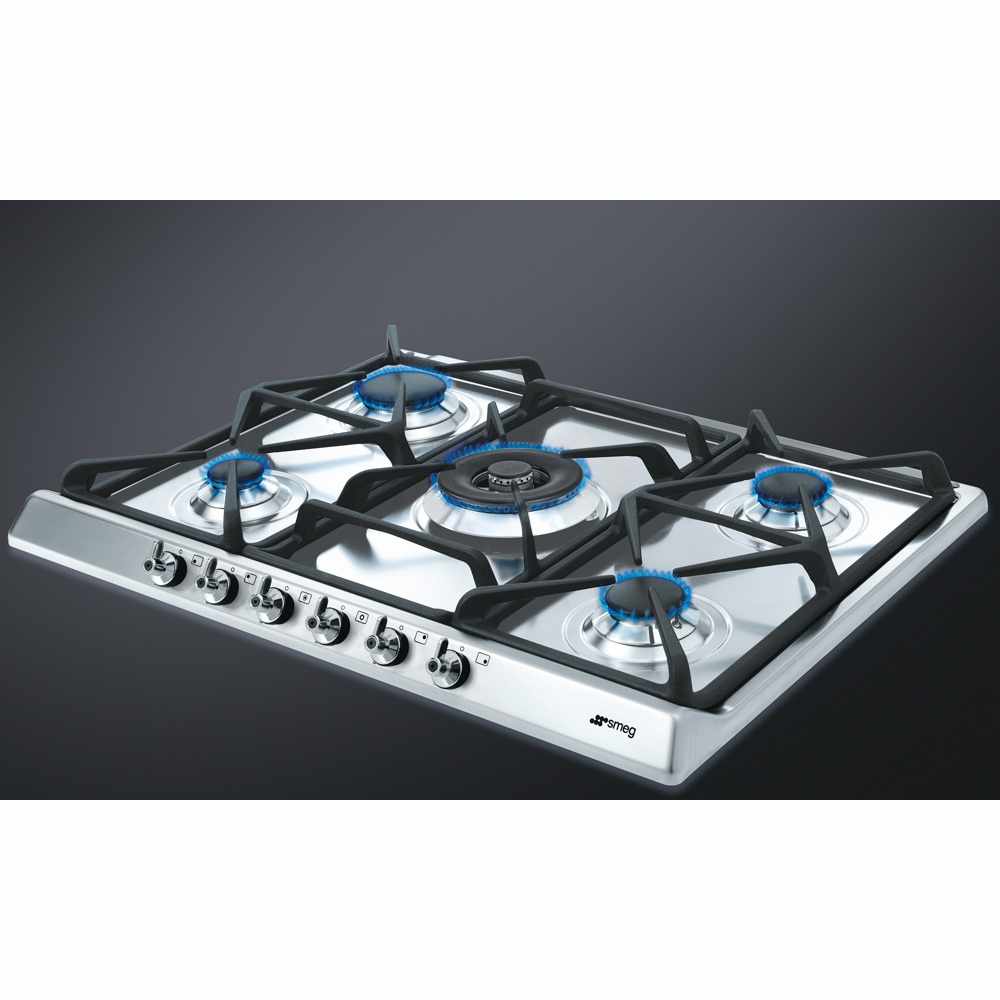 75cm Classic Smeg Gas Hob Stainless Steel - SE70SGH-5 - Naamaste London Homewares - 2