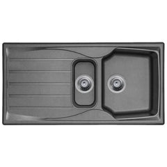 Grey 1.5 Bowl Kitchen Sink-SIA15GR - London Houseware - 1