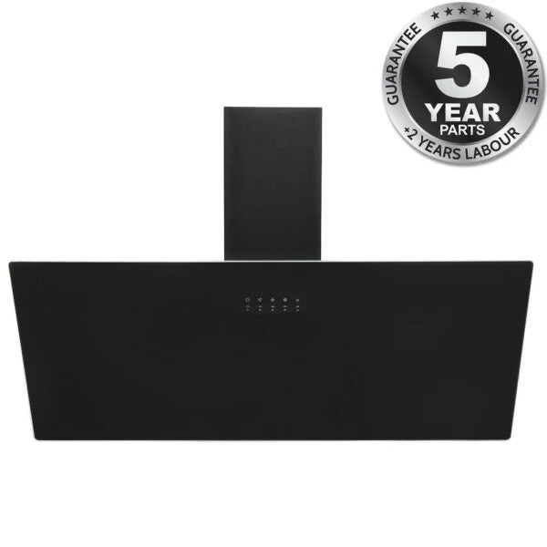 Cooker Hood Extractor Fan Angled Chimney , Black - SIA AH90BL - London Houseware - 1