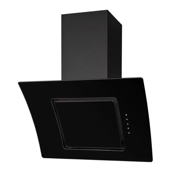 Black 70cm Angled Glass Cooker Hood Extractor Fan- SIA AT71BL - London Houseware - 1