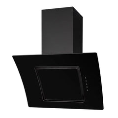 Black 70cm Angled Glass Cooker Hood Extractor Fan- SIA AT71BL - London Houseware - 1