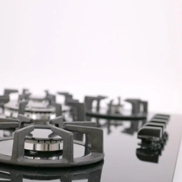 90cm Black Glass 5 Burner Gas Hob - SIA BGH90BL - London Houseware - 3