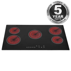 SIA CERH90BL- 90cm Black 5 Zone Electric Ceramic Hob - London Houseware - 1