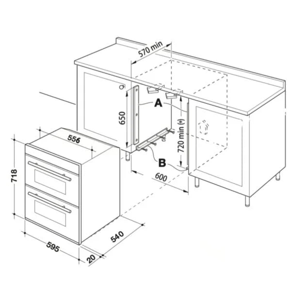 60cm Black Electric Built Under Double Oven - SIA DO101 - London Houseware - 8