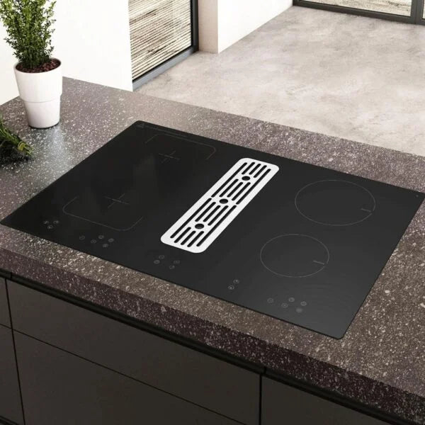 Black Induction Hob with Downdraft Extractor Fan & Filter - SIA IHDR80BL - London Houseware - 1