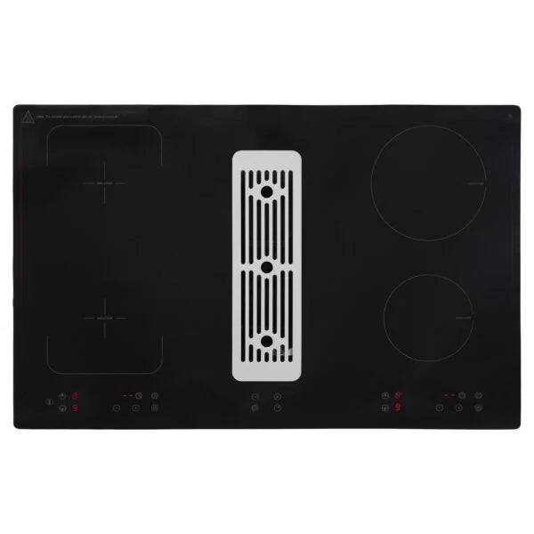 Black Induction Hob with Downdraft Extractor Fan & Filter - SIA IHDR80BL - London Houseware - 2