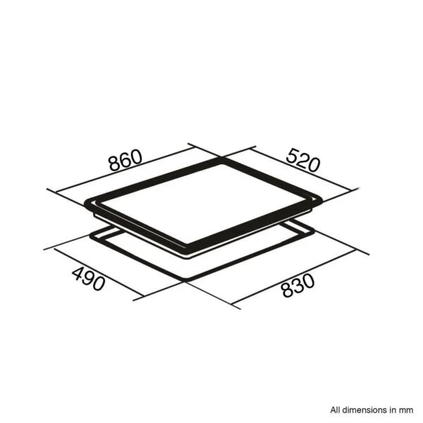 Black 5 Zone Induction Hob - SIA INDH90BL , 86cm - London Houseware - 5