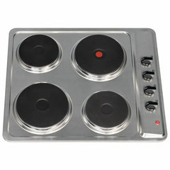 60cm Stainless Steel Solid Plate 4 Zone Electric Hob - SIA PHP601SS - London Houseware - 2