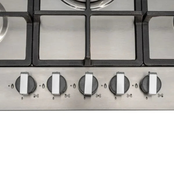 70cm Stainless Steel 5 Burner Gas Hob – SIA R6 - London Houseware - 5