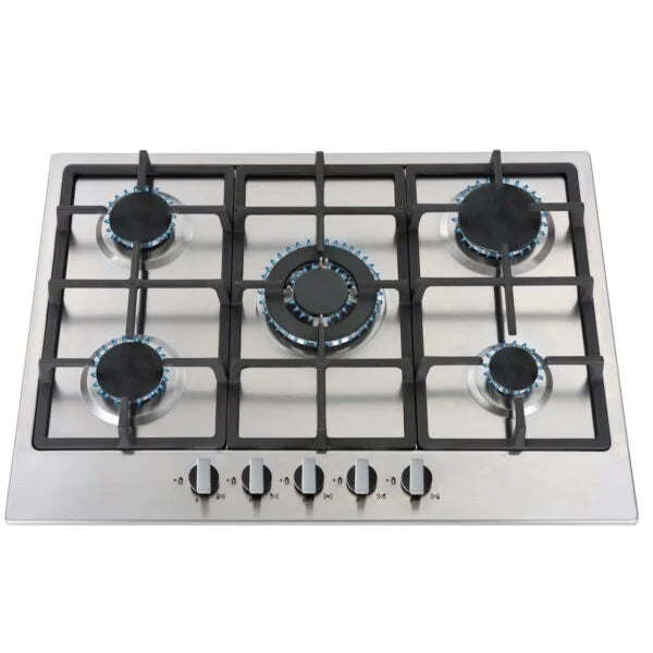 70cm Stainless Steel 5 Burner Gas Hob – SIA R6 - London Houseware - 4