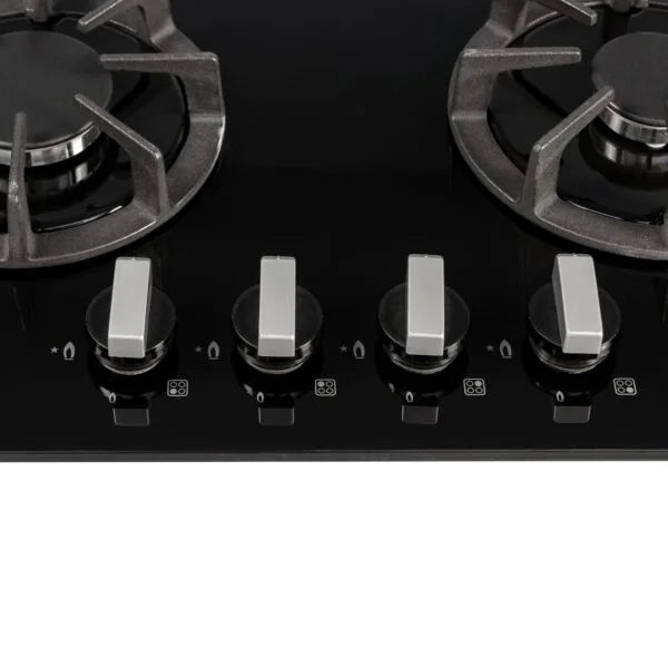 60cm Black Glass 4 Burner Gas Hob - SIA R7 - London - Houseware - 7