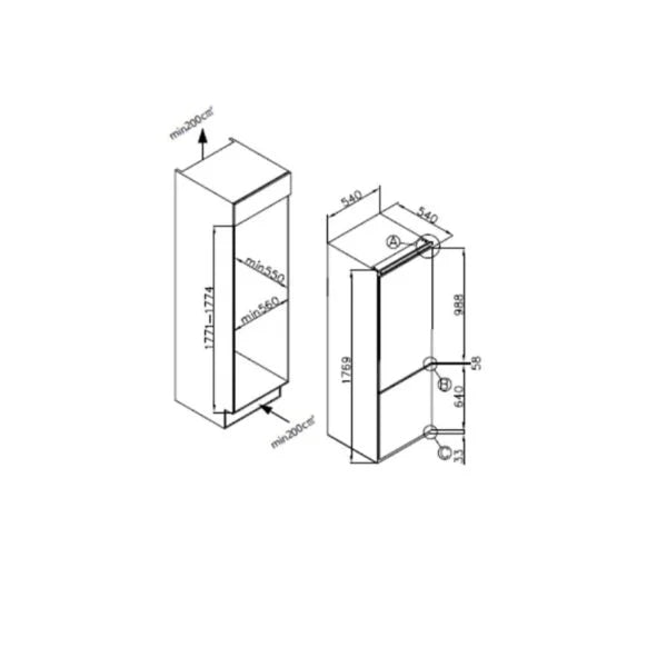 260L Integrated Fridge Freezer 70/30 Split -SIA RFI104 - London Houseware - 4