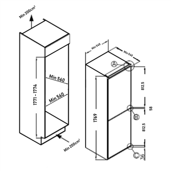 240L Integrated Fridge Freezer 50/50 Split - SIA RFI105 - London Houseware - 4