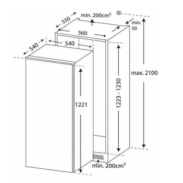 SIA RFI122 -180L In-column Integrated Fridge Freezer - London Houseware -6