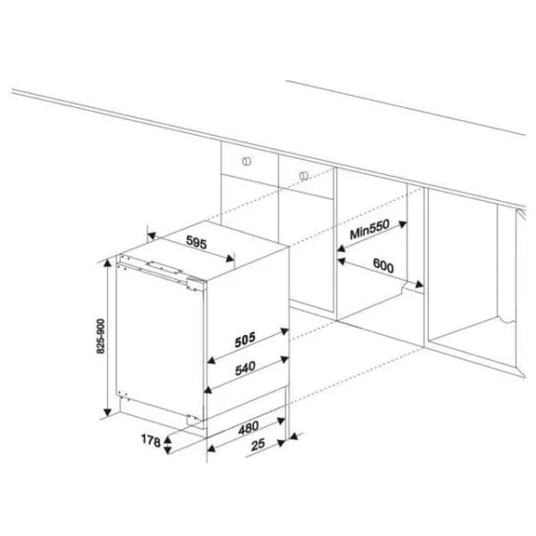 136L White Integrated Under Counter Fridge - SIA RFU101 - London Houseware - 11