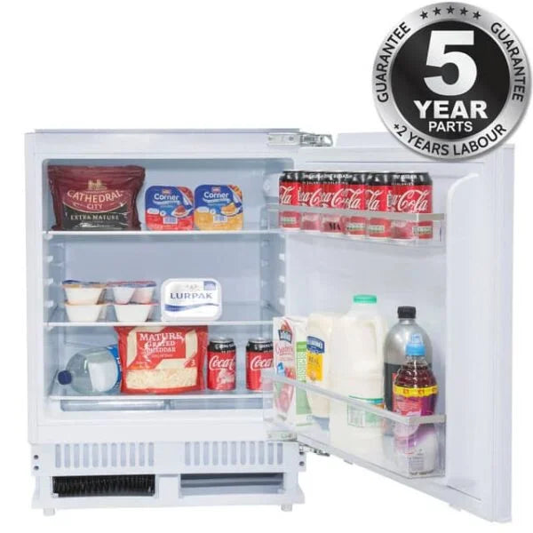 136L White Integrated Under Counter Fridge - SIA RFU101 - London Houseware - 1