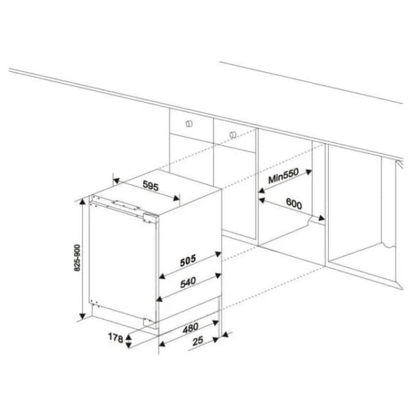 112L White Integrated Under Counter Fridge with Ice Box - SIA RFU102 - London Houseware - 11