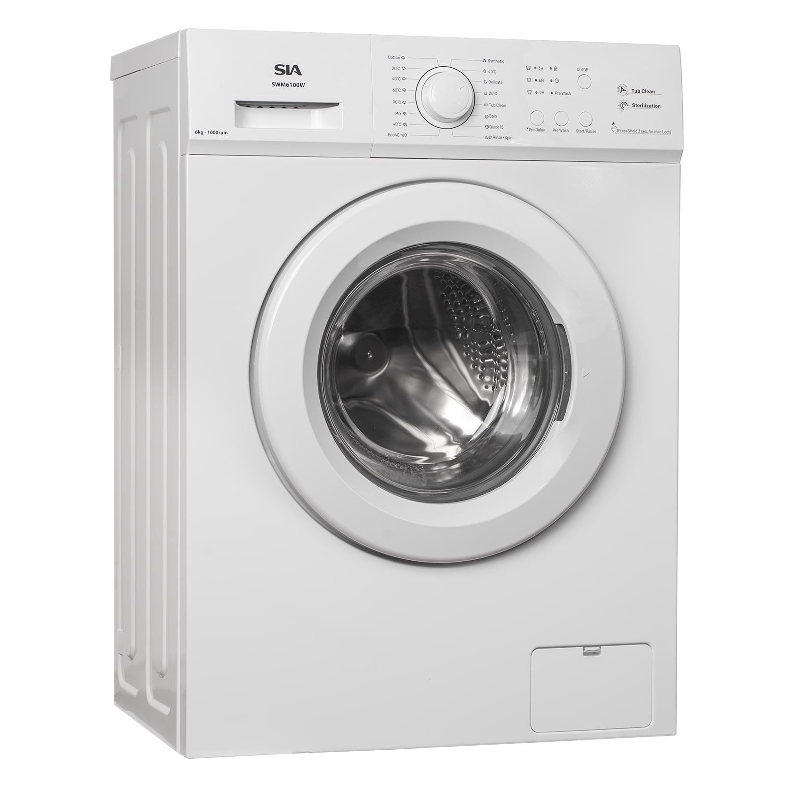 6kg Washing Machine White, Freestanding – SIA SWM6100W - London Houseware - 5