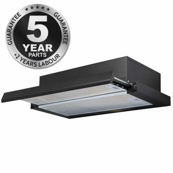 60cm Kitchen Extractor Fan Cooker Hood , Black - SIA TSH60BL - London Houseware - 1