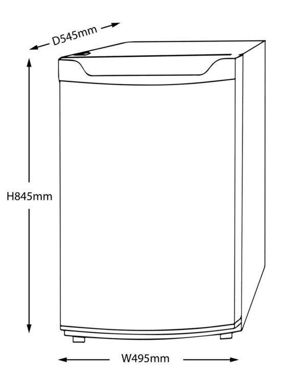 SIA UCF50WH – 50cm wide 80L White Under Counter Freezer - London Houseware - 8