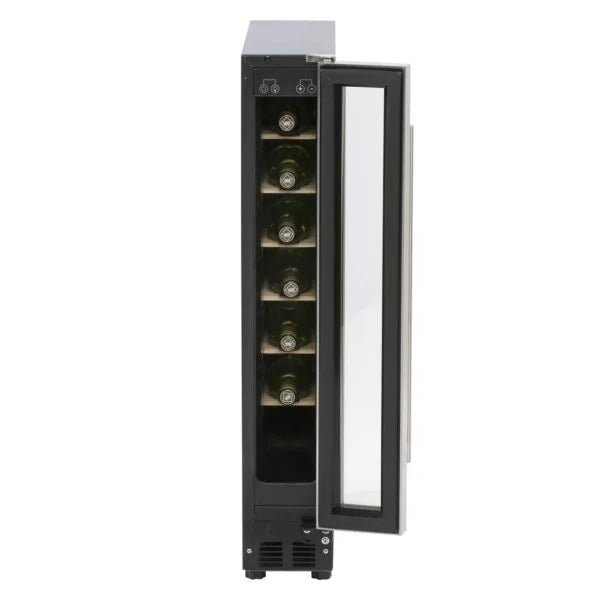 SIA WC15SS - 15cm 7 Bottle LED Under Counter Wine Cooler - London Houseware - 7