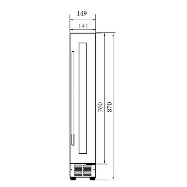 SIA WC15SS - 15cm 7 Bottle LED Under Counter Wine Cooler - London Houseware - 9