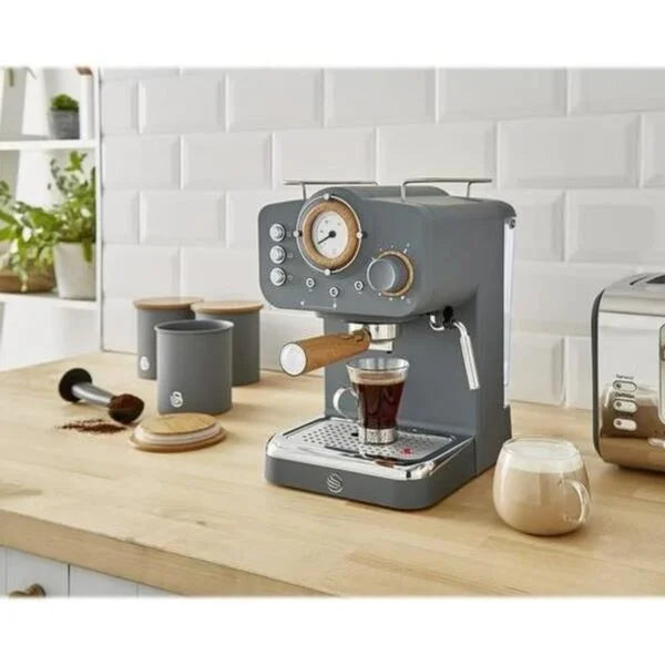 Swan Retro Espresso Machine / Grey – SK22110GRYN - London houseware - 6