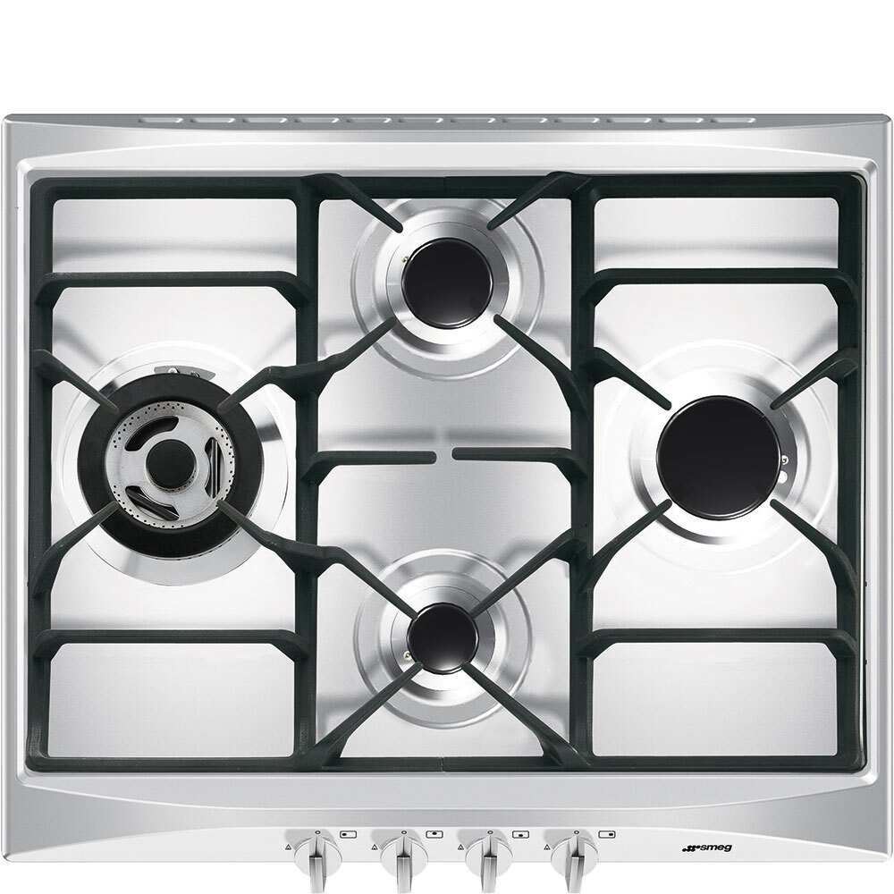 Cucina 4 Burner Smeg Gas Hob Stainless Steel - SR264XGH2 - Naamaste London Homewares - 1