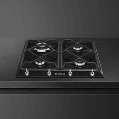 Victoria 4 Burner Smeg Gas Hob Black - SR964NGH - Naamaste London Homewares - 4