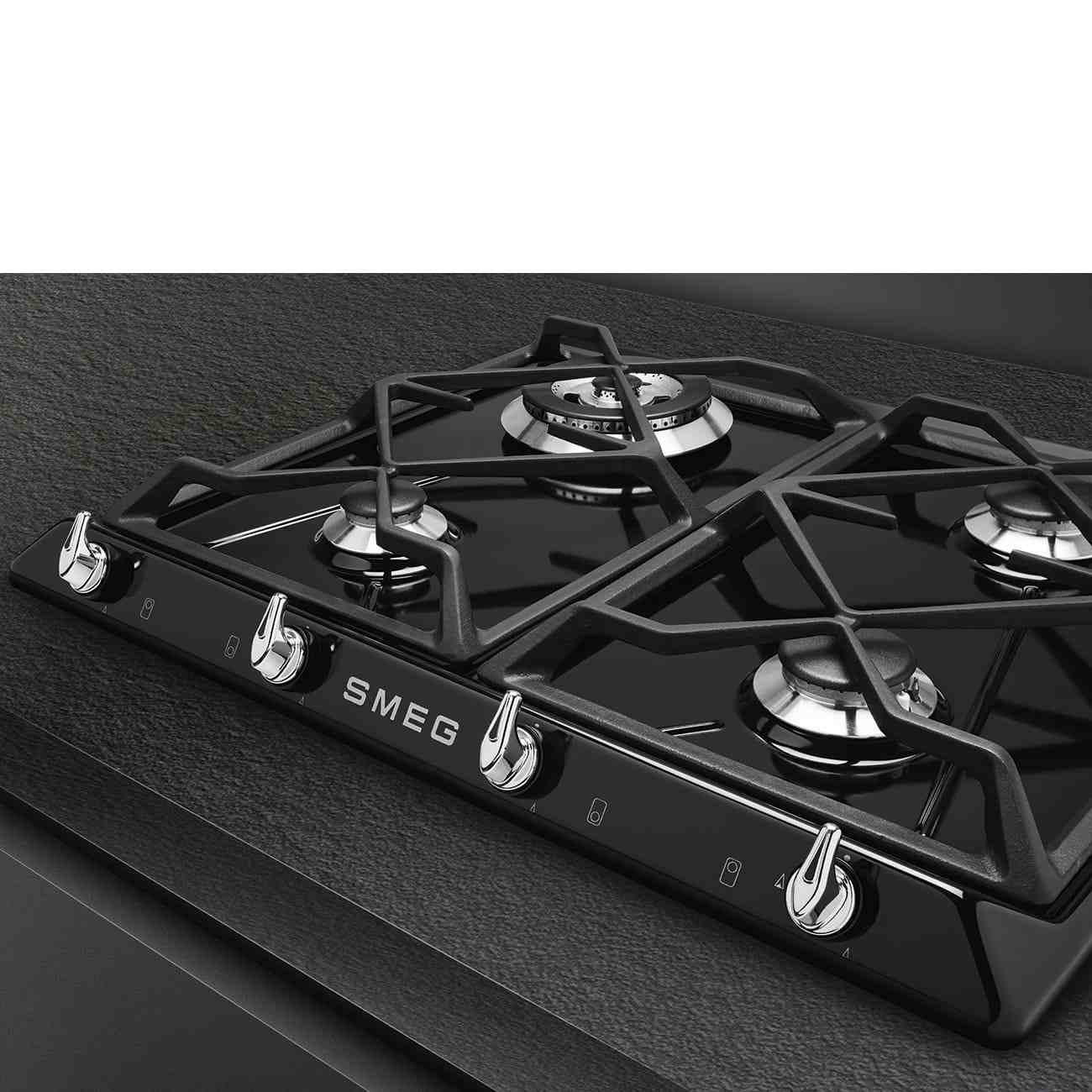 Victoria 4 Burner Smeg Gas Hob Black - SR964NGH - Naamaste London Homewares - 2