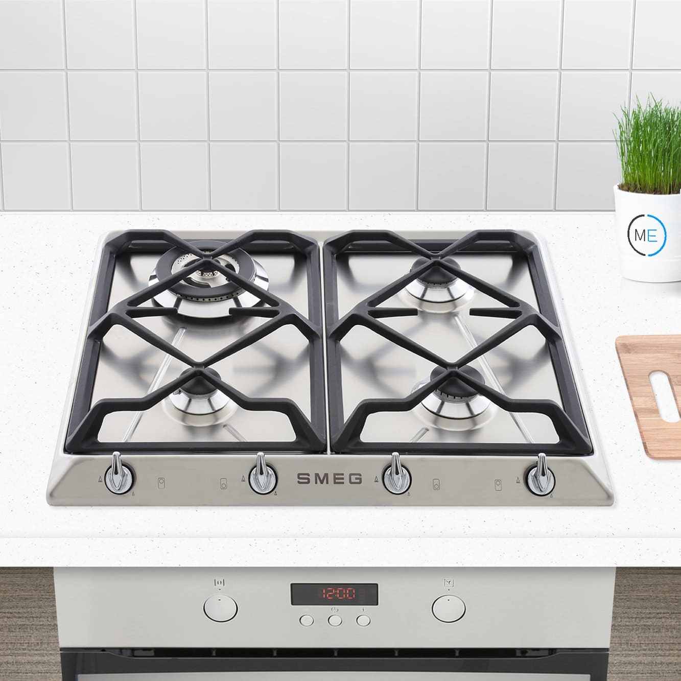 Victoria 4 Burner Smeg Gas Hob Stainless Steel - SR964XGH - Naamaste London Homewares - 9