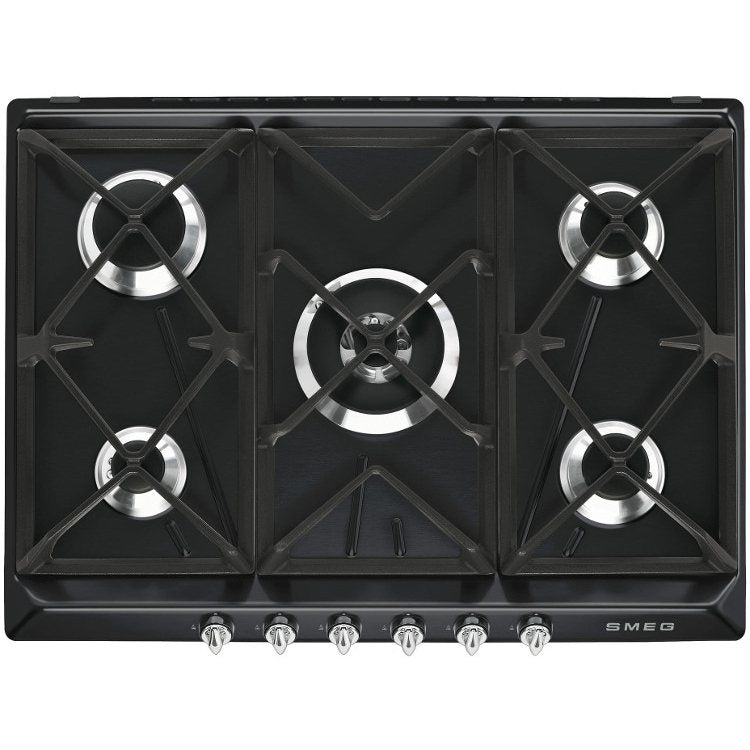 Black Smeg Gas Hob 5 Burner Victoria - SR975NGH - Naamaste London Homewares - 1