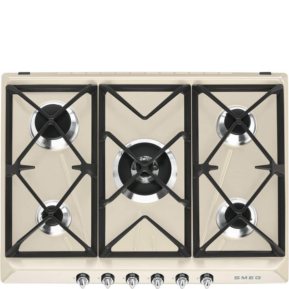 Cream Smeg Gas Hob 5 Burner Victoria - SR975PGH - Naamaste London Homewares - 1